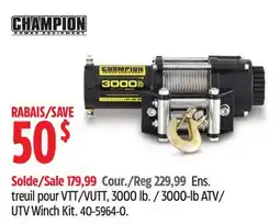 Canadian Tire Champion 3000-lb ATV/ UTV Winch Kit offer