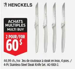 Canadian Tire Henckels 4-Pc Stainless-Steel Steak Knife Set offer