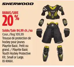Canadian Tire SHERWOOD Playrite Basic Youth Hockey Protective Kit offer