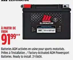 Canadian Tire Factory-Activated AGM Powersport Batteries offer