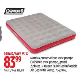 Canadian Tire Coleman Queen QuickBed Inflatable Air Bed with Pump offer