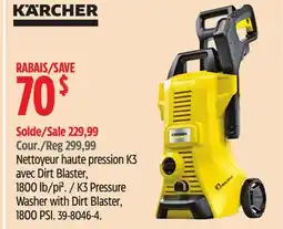 Canadian Tire Karcher K3 Pressure Washer with Dirt Blaster, 1800 PSI offer