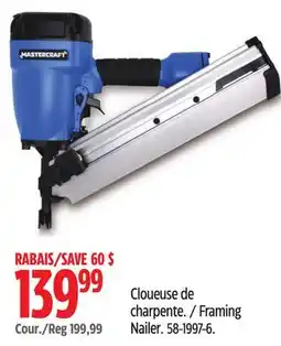 Canadian Tire Mastercraft Framing Nailer offer