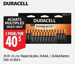 Canadian Tire DURACELL 24/AAA Battery Pack offer