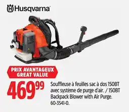 Canadian Tire Husqvarna 150BT Backpack Blower with Air Purge offer
