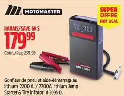 Canadian Tire MOTOMASTER 2200A Lithium Jump Starter & Tire Inflator offer