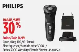 Canadian Tire Philips Series 3000 Wet/Dry Electric Shaver offer