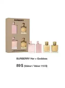 Jean Coutu BURBERRY Her + Goddess offer