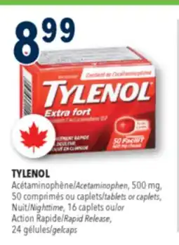 Familiprix TYLENOL,tablets or caplets, , 16 caplets or Action Rapid Release, 24 gelcaps offer