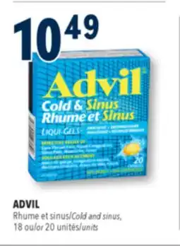 Familiprix ADVIL, Cold and sinus, 18 or 20 units offer