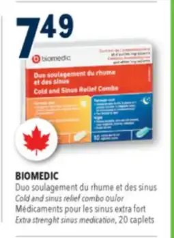 Familiprix BIOMEDIC, Cold and sinus relief combo or Extra strenght sinus medication, 20 caplets offer