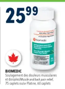 Familiprix Biomedic extra strength muscle & back pain relief caplets 75un offer