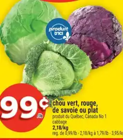 Super C CHOU VERT, ROUGE, DE SAVOIE OU PLAT | CABBAGE offer