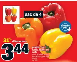Super C poivrons doux variés, rouges ou verts/assorted, red or green sweet peppers offer