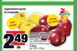 Super C pommes délicieuses jaunes ou rouges | yellow or red delicious apples offer