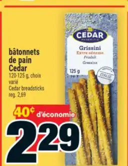 Super C bâtonnets de pain Cedar | Cedar breadsticks offer
