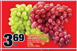 Super C RAISINS ROUGES OU VERTS SANS PÉPINS | SEEDLESS RED OR GREEN GRAPES offer