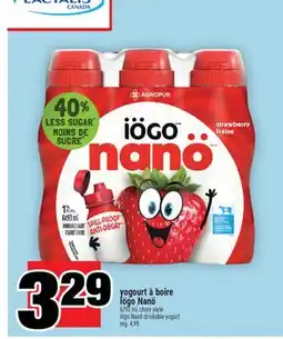Super C yogourt à boire Iögo Nanö | Iögo Nanö drinkable yogurt offer