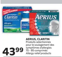 Brunet AERIUS, CLARITIN Produits sélectionnés pour le soulagement des symptômes d'allergies offer