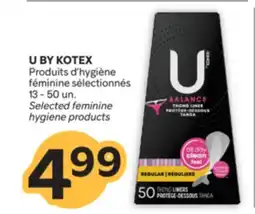 Brunet U BY KOTEX Produits d'hygiène féminine sélectionnés offer
