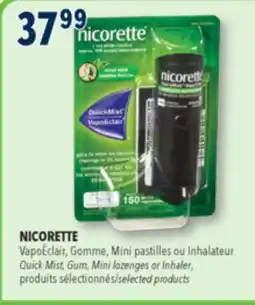 Familiprix NICORETTE, Quick Mist, Gum, Mini lozenges or Inhaler, selected products offer