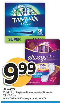 Brunet ALWAYS Produits d'hygiène féminine sélectionnés offer