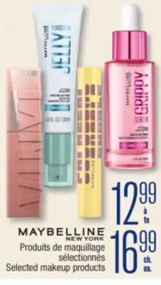 Jean Coutu MAYBELLINE Selected makeup products offer