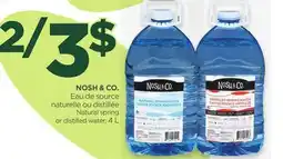 Proxim NOSH & CO. Natural Spring or distilled water offer