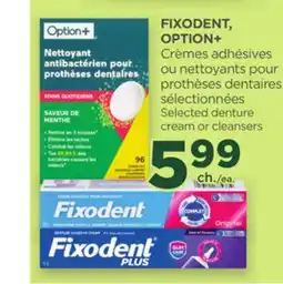 Proxim FIXODENT, OPTION+ Selected denture cream or cleansers offer