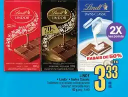 Jean Coutu LINDT Lindor, Swiss Classic Selected chocolate bars offer