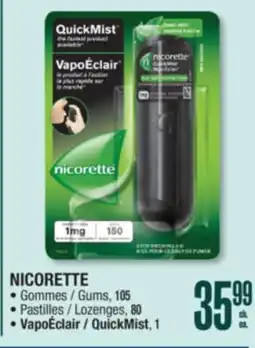 Jean Coutu NICORETTE •Gums, 105 • Lozenges, 80 • QuickMist, 1 offer