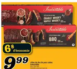 Marché Richelieu CÔTES DE DOS DE PORC CUITES IRRÉSISTIBLE | IRRÉSISTIBLE COOKED PORK BACK RIBS offer