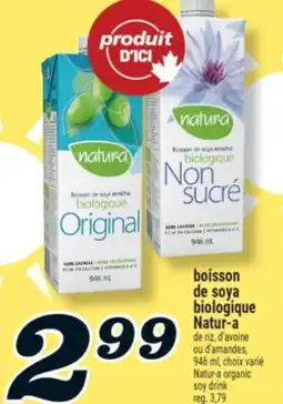 Marché Richelieu BOISSON DE SOYA BIOLOGIQUE NATUR‑A | NATUR-A ORGANIC SOY DRINK offer