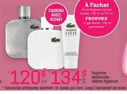Uniprix LACOSTE Fragrances sélectionnées/Selected fragrances offer