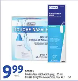 Uniprix OPTION+ Pulvérisateur nasal/Nasal spray, Trousse d'irrigation nasale/Sinus rinse kit offer