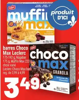 Metro BARRES CHOCO MAX LECLERC | LECLERC CHOCO MAX BARS offer