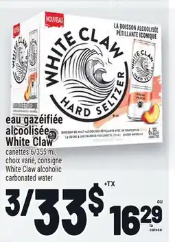 Metro EAU GAZÉIFIÉE ALCOOLISÉE WHITE CLAW | WHITE CLAW ALCOHOLIC CARBONATED WATER offer