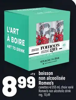 Metro BOISSON NON ALCOOLISÉE ROMEO'S | ROMEO'S NON ALCOHOLIC DRINK offer