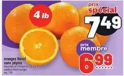 Metro ORANGES NAVEL SANS PÉPINS | SEEDLESS NAVEL ORANGES offer