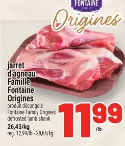 Metro JARRET D'AGNEAU FAMILLE FONTAINE ORIGINES | FONTAINE FAMILY ORIGINES DEFROSTED LAMB SHANK offer