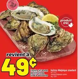 Metro HUÎTRES MALPÈQUE STANDARD | STANDARD MALPEQUE OYSTERS offer