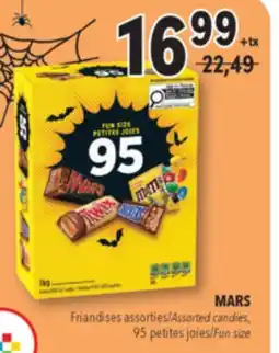 Familiprix MARS, Assorted candies, 95 Fun size offer