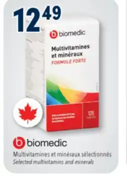 Familiprix BIOMEDIC, Selected multivitamins and minerals offer