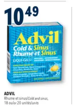 Familiprix ADVIL, Cold and sinus, 20 units offer