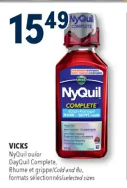Familiprix VICKS, NyQuil or DayQuil Cold and flu, selected sizes offer