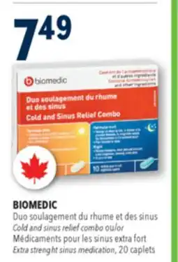 Familiprix BIOMEDIC, Cold and sinus relief combo or Extra strength sinus medication, 20 caplets offer