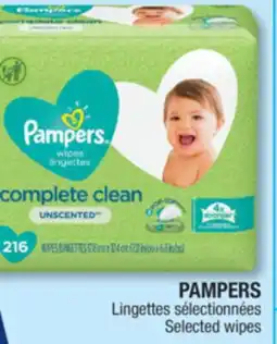 Jean Coutu PAMPERS Selected wipes offer