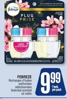 Jean Coutu FEBREZE Selected scented oil refills offer