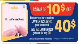 Jean Coutu LA VIE EN ROSE gift card offer