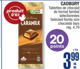 Jean Coutu CADBURY Selected family size chocolate bars offer